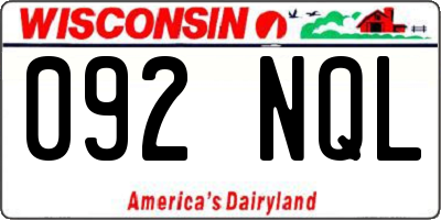 WI license plate 092NQL