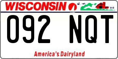 WI license plate 092NQT