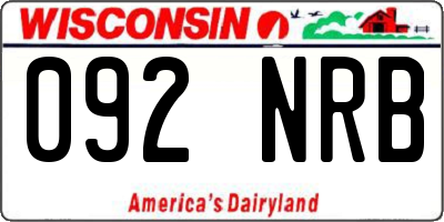 WI license plate 092NRB