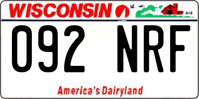 WI license plate 092NRF
