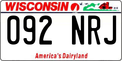 WI license plate 092NRJ