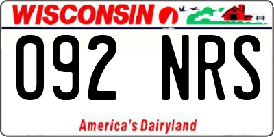 WI license plate 092NRS