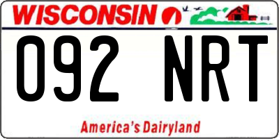 WI license plate 092NRT