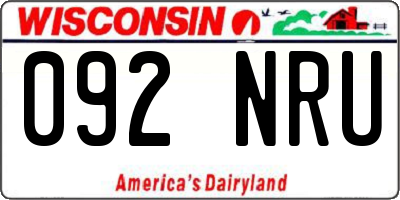 WI license plate 092NRU
