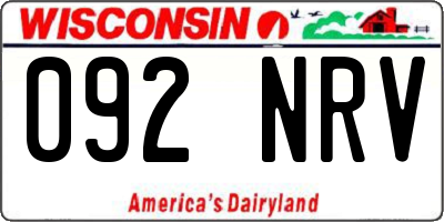 WI license plate 092NRV