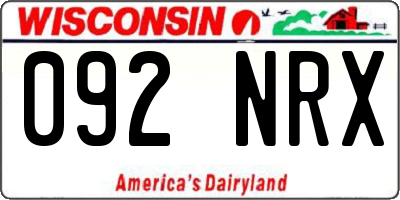 WI license plate 092NRX