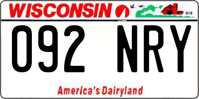 WI license plate 092NRY
