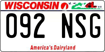 WI license plate 092NSG