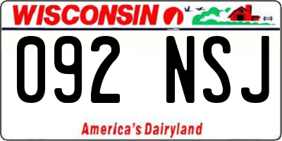 WI license plate 092NSJ