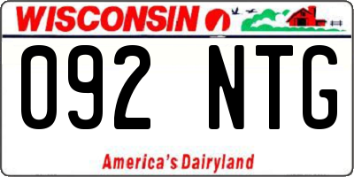 WI license plate 092NTG
