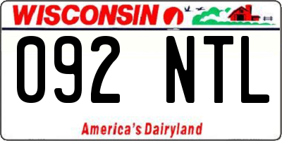WI license plate 092NTL