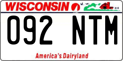 WI license plate 092NTM