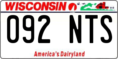 WI license plate 092NTS