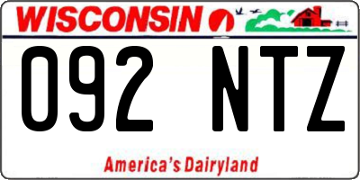 WI license plate 092NTZ