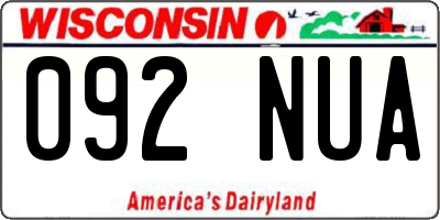 WI license plate 092NUA