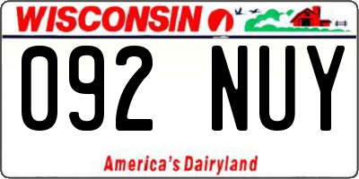 WI license plate 092NUY