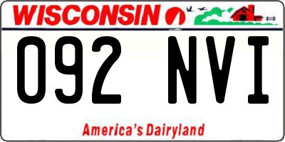 WI license plate 092NVI