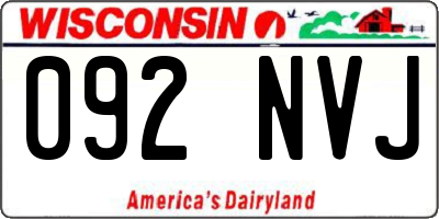 WI license plate 092NVJ