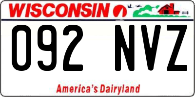 WI license plate 092NVZ