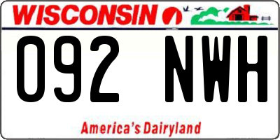 WI license plate 092NWH
