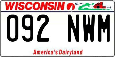 WI license plate 092NWM