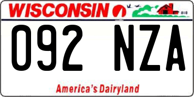 WI license plate 092NZA