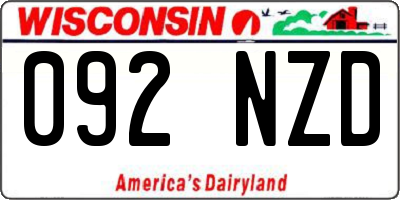 WI license plate 092NZD