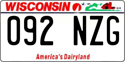 WI license plate 092NZG