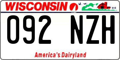 WI license plate 092NZH