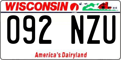 WI license plate 092NZU