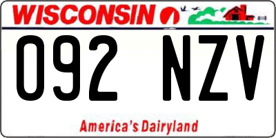 WI license plate 092NZV