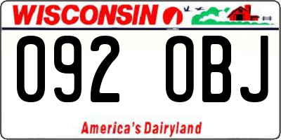 WI license plate 092OBJ