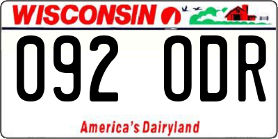 WI license plate 092ODR