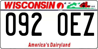 WI license plate 092OEZ