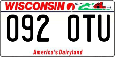 WI license plate 092OTU