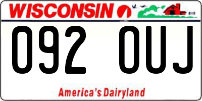 WI license plate 092OUJ