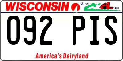WI license plate 092PIS