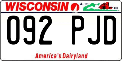 WI license plate 092PJD