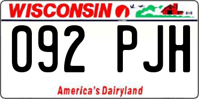 WI license plate 092PJH