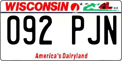 WI license plate 092PJN