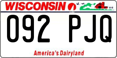 WI license plate 092PJQ
