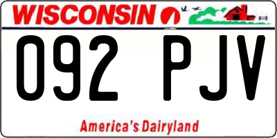 WI license plate 092PJV