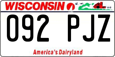 WI license plate 092PJZ