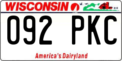 WI license plate 092PKC