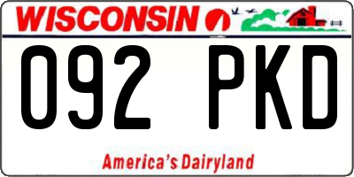 WI license plate 092PKD