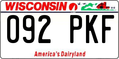 WI license plate 092PKF