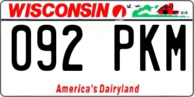 WI license plate 092PKM
