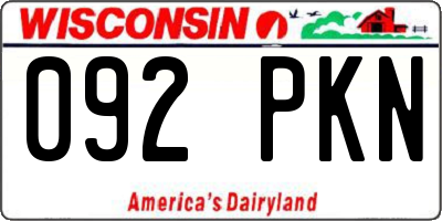 WI license plate 092PKN