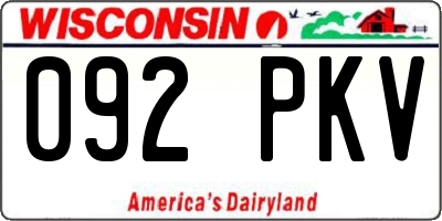 WI license plate 092PKV