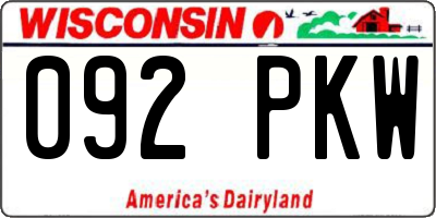 WI license plate 092PKW